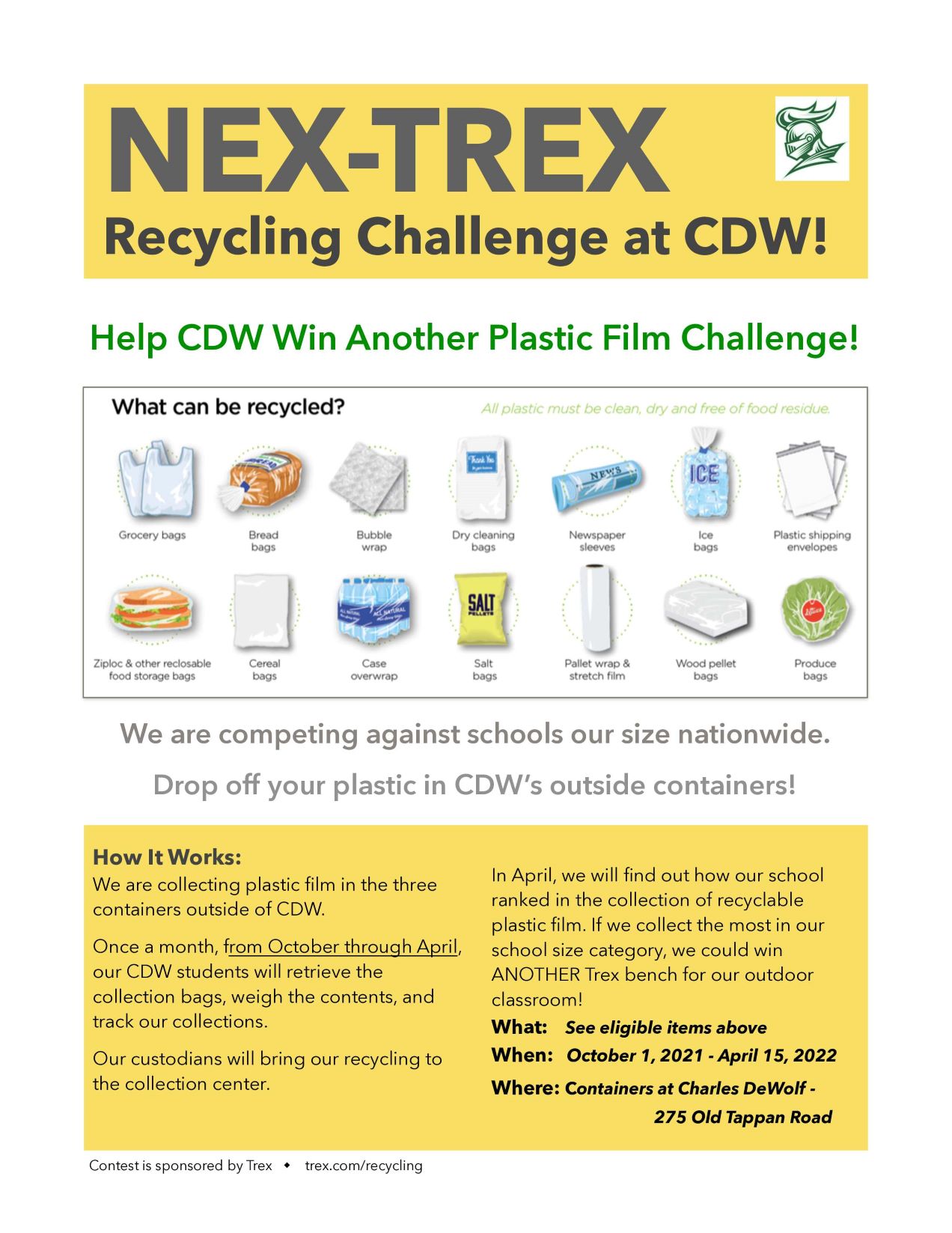 NexTrex Recycling Challenge Flyer 2021